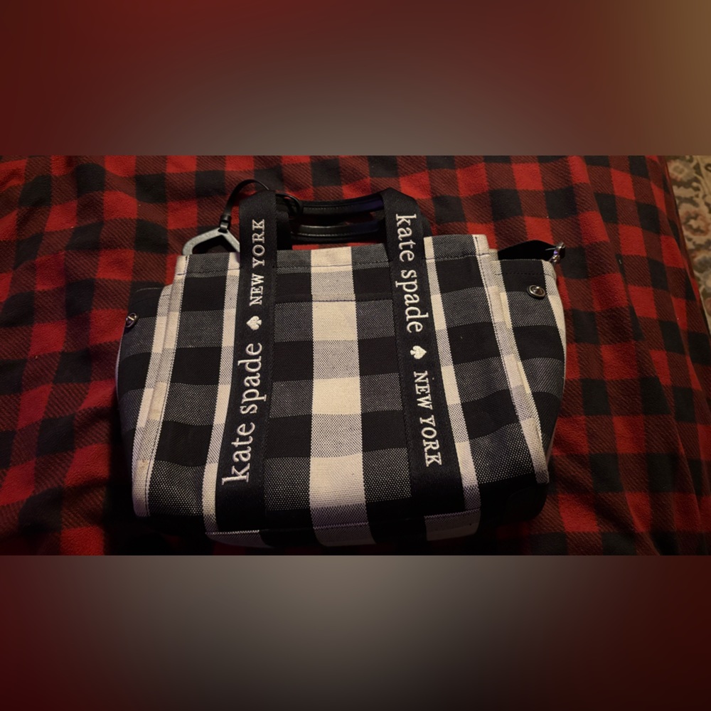 Kate Spade Black and White Checkered Bag and Steve Madden Cream and Beige bag